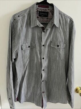 Tranquility by Colorado Clothing Gray Striped Long-Sleeve Button-Down Shirt